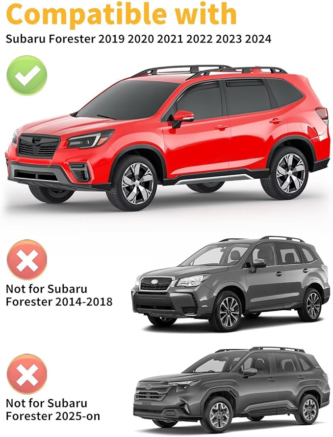 in-Channel Window Rain Guards Fit for Subaru Forester 2019 2020 2021 2022 2023 2024 Extra Durable Window Visors Window Deflectors Vent Visors Vent Shades Car Accessories-4 pcs 2-Q17