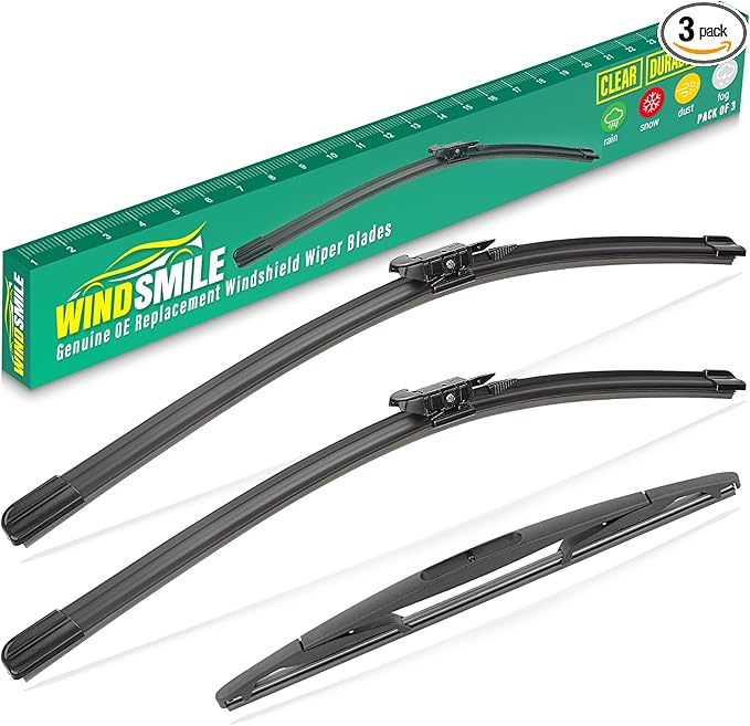 24" 21" 12" Windshield Wiper Blades Replacement for Buick Enclave 2012 2013 2014 2015 2016 2017 Premium All Weather Front Rear Wipers Set - OEM Quality (Pack of 3)