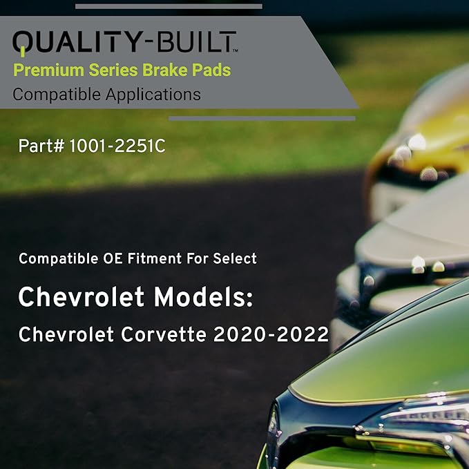 Premium Ceramic Front Brake Pads (1001-2251C) Compatible with Chevrolet Corvette 2020-2024