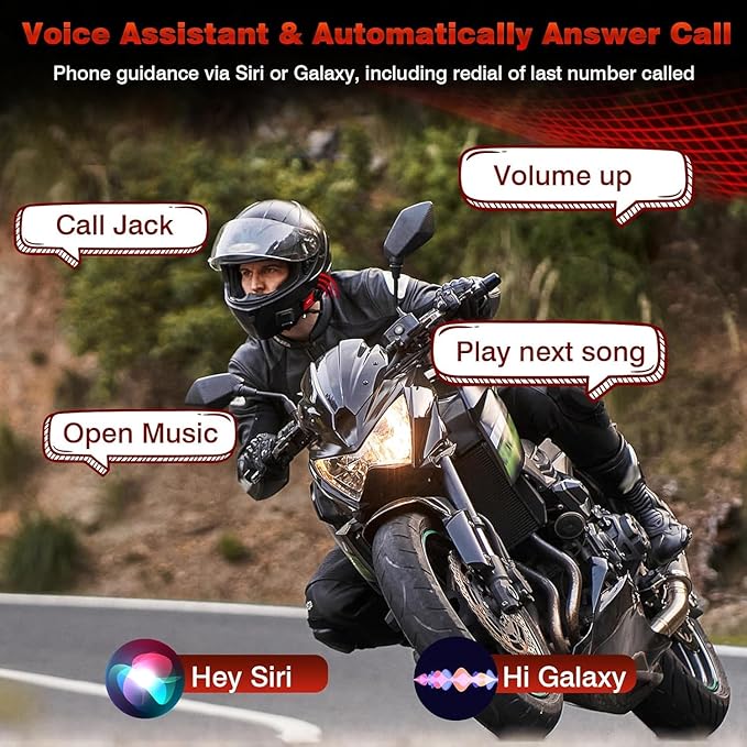 Motorcycle Helmet Headset 8 Riders Communication System X8 Intercom with Music Sharing/HiFi Sound/3 EQ Music Modes/DSP&CVC Noise Cancellation/IP67/FM Radio/Wake up Siri (2 Pack)