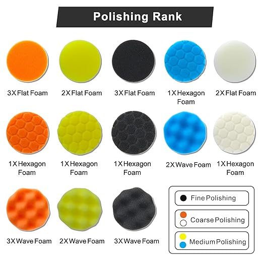 Car Foam Polishing Buffing Kit,Polishing Buffing Pads,Wool Pads,Polishing & Buffing Wheels,for Headlights & Car Body Car Foam Car Wax & Buffer Kits (27)