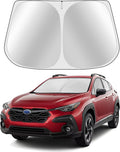 Custom Fit Windshield Sun Shade for Suba-ru Crosstrek 2018-2023 - Full Coverage, 210T Reflective Fabric, Double-Layer Design - Blocks 99% UV Rays, Keeps Car Cool, Easy to Install and Store