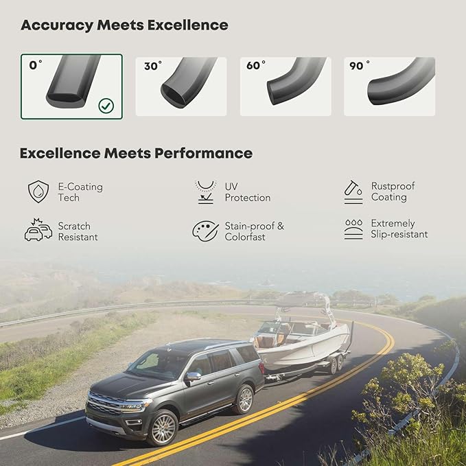 YHTAUTO 4" Running Boards Side Steps Fits Chevy & GMC Silverado/Sierra 1500 19-24, Silverado 1500 LTD/Sierra 1500 Limited 22, Silverado/Sierra 2500 HD & 3500 HD 20-24 - Crew Cab, Oval Straight Truck