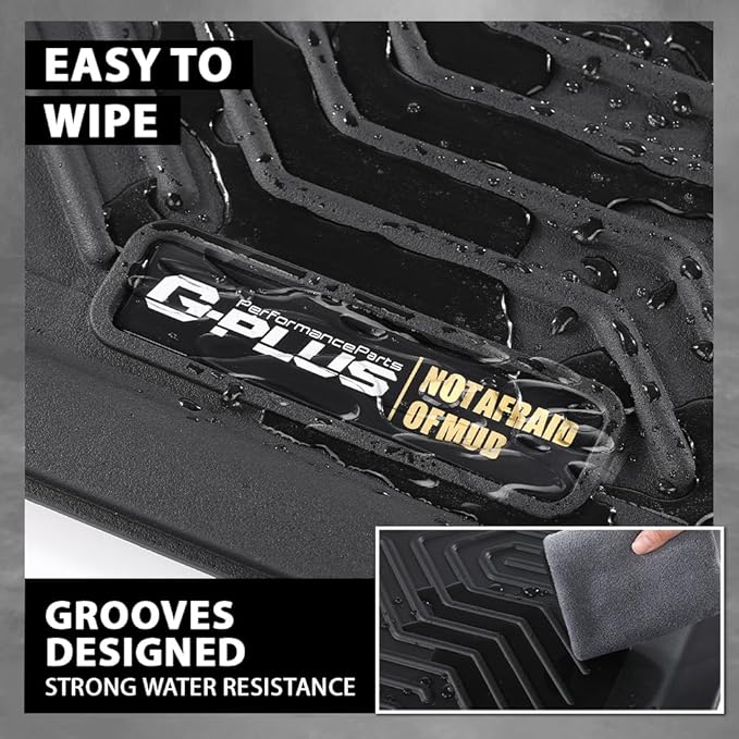 G-PLUS Floor Mats Compatible with Ford C-Max 2013-2018/Fits Ford Escape 2013-2019 TPE All Weather Full Cover Protection 3 Piece Black
