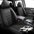 Seat Covers Fit for Honda Ridgeline 2006-2024 2025: Crew Cab 5 Seats Car Seat Covers Faux Leather Truck Pickup Seat Cushion Protector - Front Seats Without Armrests(Full Set, Blackline)