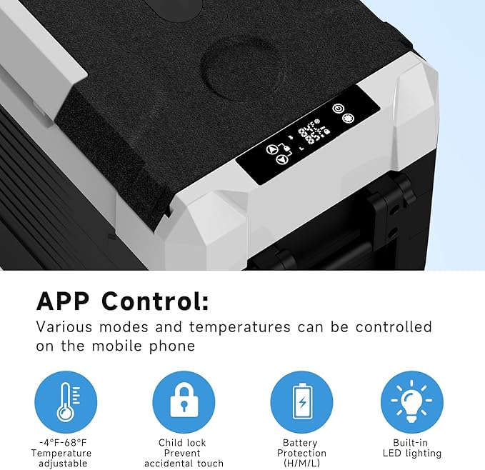 SubSun Electric Cooler, 58QT Car Refrigerator, Portable Freezer 12V/24V DC and 110-240V AC, Plug in Coolers for Vehicles with Wheels, 12 Volt Car Fridge -4℉~68℉