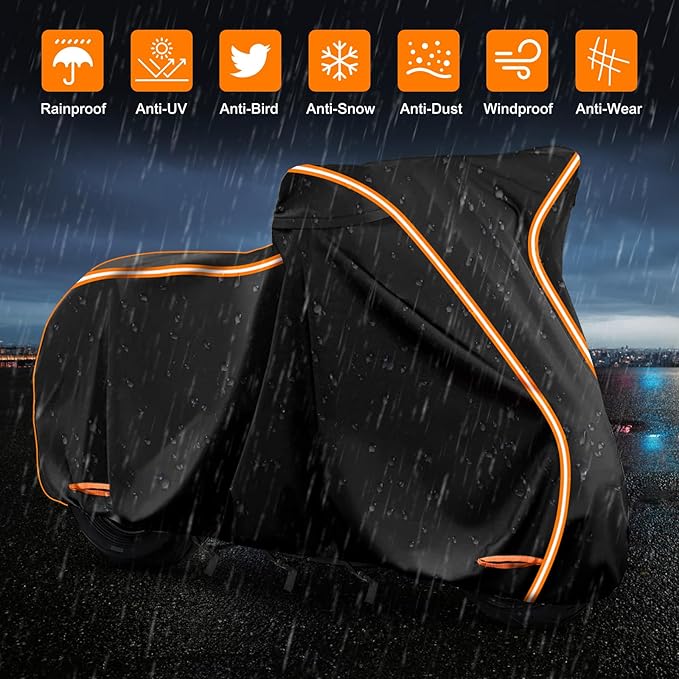 420D Motorcycle Cover for Sport Model Harley Davidson Sportster S, Sporster 883, Nightster Special, Superlow, Superlow 1200T, 1200 Custom,Outdoor Bike Cover Windproof Heavy Duty Waterproof Protection