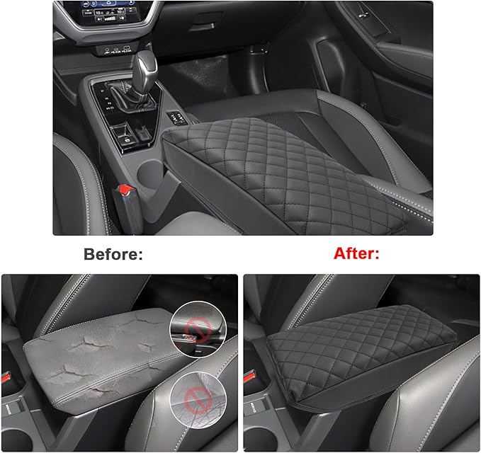 SXCY for 2024 2025 Crosstrek Armrest Cover (Thickened) for Subaru Crosstrek 2025 Accessories 2024 2025 Crosstrek Center Console Cover 2025 Crosstrek Middle Console Cover (Checked Pattern)
