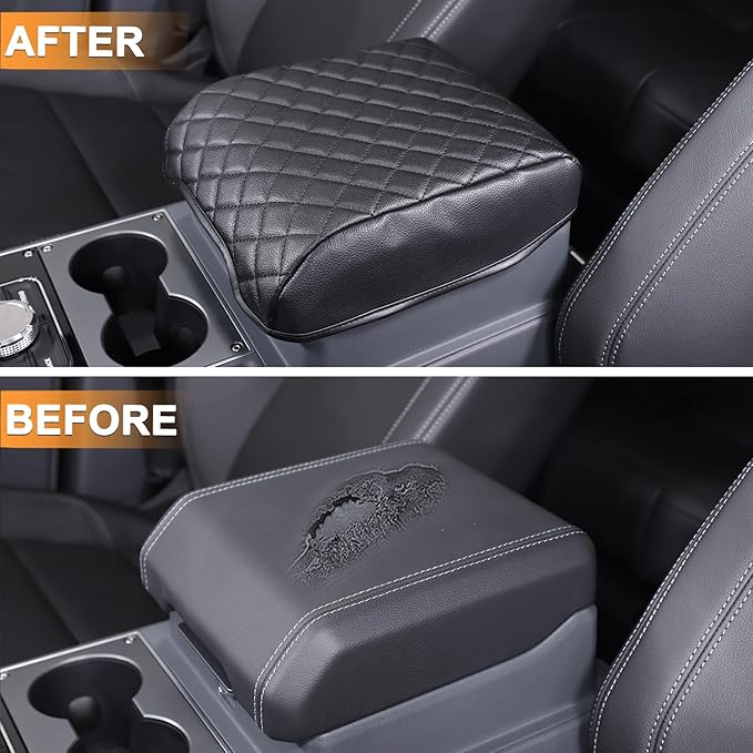 Car Armrest Box Cover Protector Compatible with Ineos Grenadier 2020-2024 Center Console Lid Protector Cover Original Customized Armrest Cover (Matte Black)