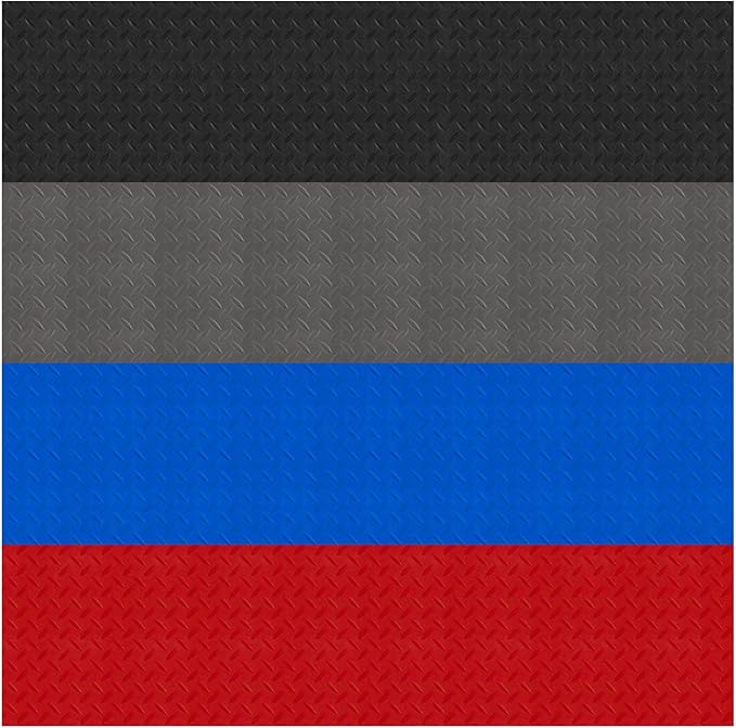 Boshen 5Ft x 12Ft Garage Floor Mat 2.5mm Thickened Rubber Flooring Roll 60sqft Diamond Plate PVC Rubber Trailer Mat Non-Slip Floor Protector Mat for Garage Warehouse Basement Trailer - Grey
