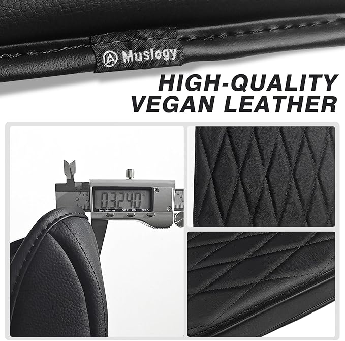 Muslogy Center Console Armrest Cover Compatible with Ford F-150 F150 2021-2025 Comfort Armrest Pad Arm Rest Cushion Vegan Leather Protector Regular Thick(WorkSurface ONLY)