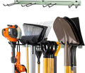 StoreYourBoard Wall-Mounted Rack With 4 Garage Hooks – Heavy-Duty Steel Holder Garage & Garden Storage for Shed, Workshop, or Home Organization – For Rakes, Shovels, Tools & More – 1 Pack, Cactus