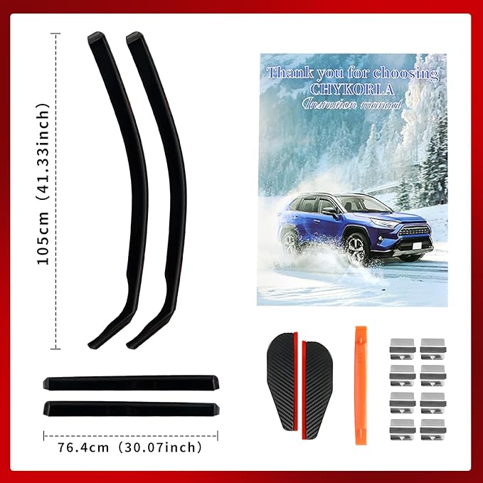 in Channel Window Visors Rain Guards Fit for Toyota Highlander 2014 2015 2016 2017 2018 2019, Durable Wind Deflectors Vent Shades Shield for 14-19 Highlander-4PCS