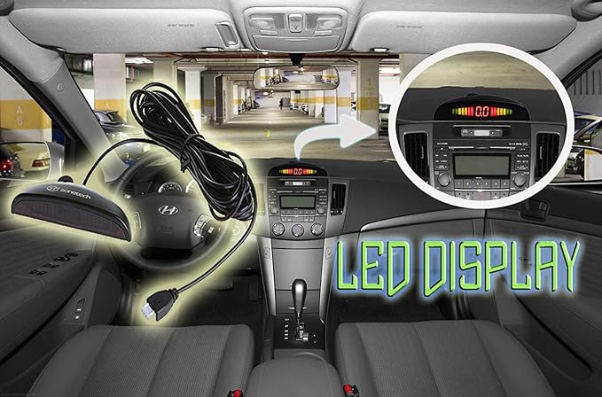 ZONETECH New 4 Parking Sensors LED Display Car Reverse Backup Radar System 10 Pack
