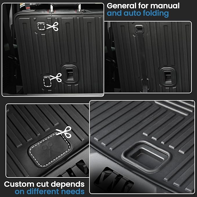 Floor Mats for 2020-2024 2025 Ford Explorer 7 Seats Bench Seat Car Mat Accessories, All Weather TPE Cargo Mat Backrest Mats Active/Platinum(7 Seat Floor Mats+2-in-1 Cargo Mat)