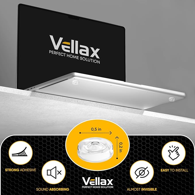 45 Clear Silicone Cabinet Door Bumpers – Self-Adhesive Pads, Quiet Soft Close Drawer Stoppers, Kitchen Sound Dampening Jelly Buttons – Vellax