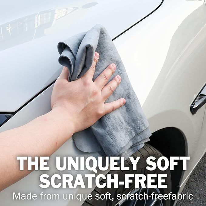 3 Pack Premium XL Shammy Cloth for Car Drying, 34”x25” Chamois Towel for Car, Super Absorbent Shammy Towel for Car, Reusable Soft Car Drying Towels