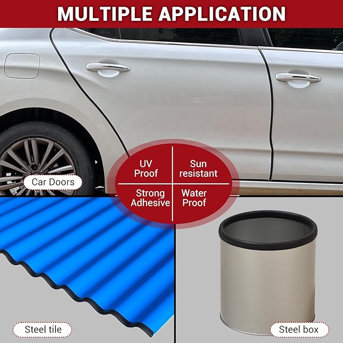 Rubber Edge Trim, 1/16" Self Adhesive Flexible U Channel Edge Protecter for Sheet Metal, Car Doors, U Shaped Sharp Edge Guards, Fit for 0-3/32" Width Edge, Black Color, 10Ft, EPDM Material