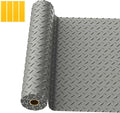 4x6 FT Garage Floor Mat,2.8mm Thickened PVC Flooring Roll for Under Car,24 SQFT Diamond Plate Gray Garage Mats for Truck,Trailer,SUVs,Van,Golf Cart,Motorcycle（Included Tapes）