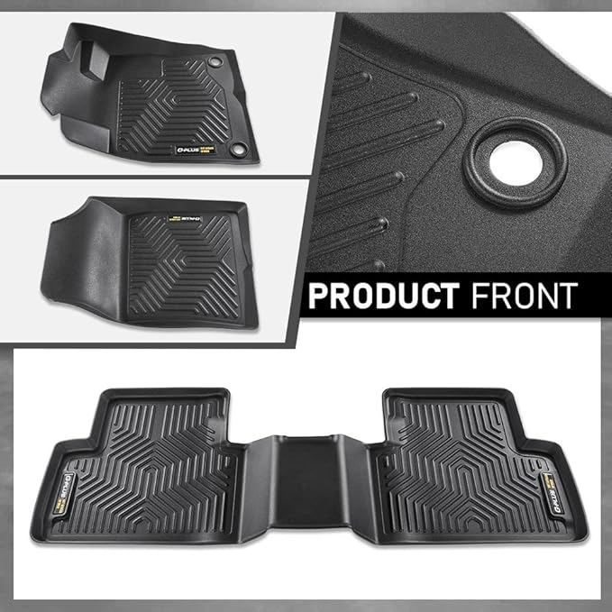 G-PLUS Floor Mats Compatible with Honda Civic 2016-2021 Coupe/Sedan/Fit Civic Hatchback 2017-2021/Fit 16-21 Honda Insight TPE All Weather Full Cover Protection 3 Piece,Black