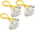3 Pack - 2 ft - 12 Gauge Heavy Duty Extension Cord - 3 Outlet Lighted SJTW - Indoor/Outdoor Extension_Cord by Watt's Wires - 2' 12-Gauge Grounded 15 Amp ExtensionCord Splitter