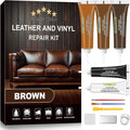 STARTSO WORLD Brown Leather & Vinyl Repair Kit for Furniture, Couches, Car Seats, Sofas, Boat Seats, Jackets with Easy Instructions, Repair Scratches, Tears, and Holes in Pleather, Genuine Leather