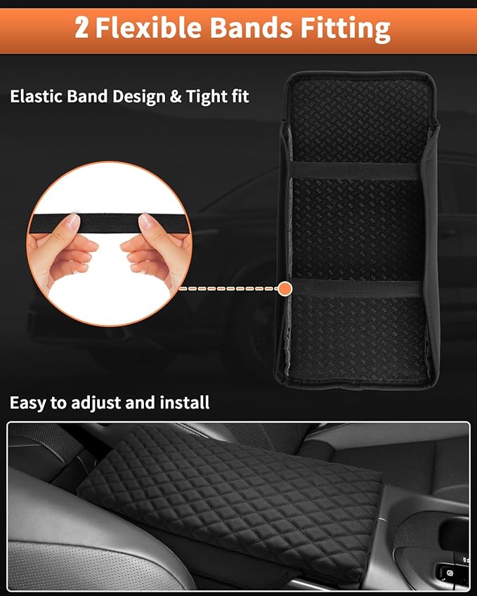 Shademax Toyota Crown Center Console Cover, Armrest Cover Cushion Pad for Toyota Crown 2023 2024 2025 2026 Accessories, PU Leather Middle Consle Lid Armrest Seat Box Cover Protector Anti-Scratch Black