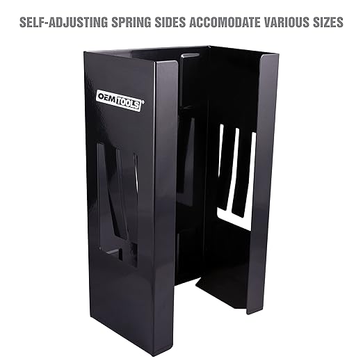 OEMTOOLS 23125 Black Magnetic Glove Dispenser, Disposable Gloves Box Holder, Magnetic Glove Box Holder for Wall Mount
