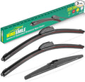 24" 18" 12" Windshield Wiper Blades Replacement for Hyundai Venue 2019 2020 2021 2022 2023 2024 2025 Premium All Weather Front Rear Wipers Set - OEM Quality (Pack of 3)