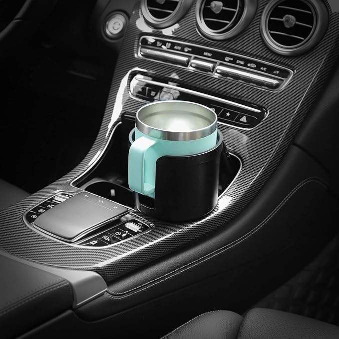 Upgraded Universal Car Cup Holder Expander for 3.4"-4" Bottles - Adjustable Base Fits Most Vehicles, SUVs & Trucks - Heavy Duty Adapter for Oversized Tumblers & Mugs