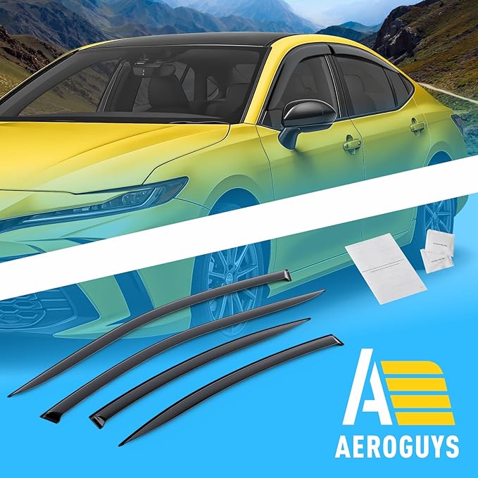 Extra Durable Window Deflectors Tape-On Window Visors Rain Guards Fit for Toyota Camry 2025 Sedan, Sun Visors, Wind Vent for Shades, Exterior Car Accessories - 4 pcs. AG0852