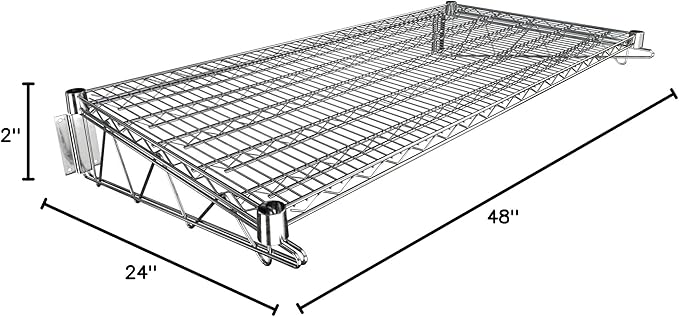 24" x 48" Chrome Wire Wall Mount Shelf