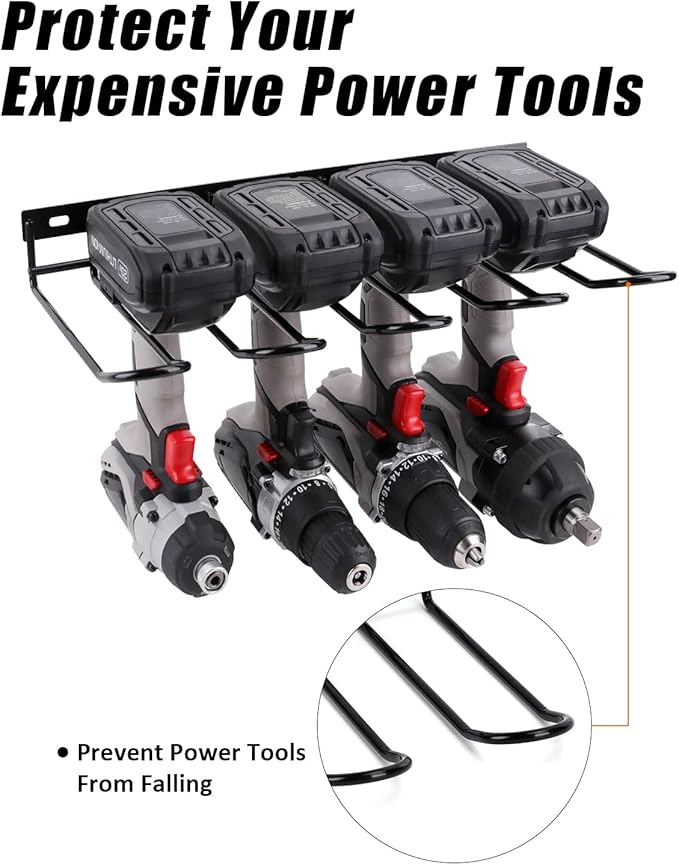 Power Tool Organizer - Wall Mount Style Heavy Duty Tool Shelf & Rack with Compact Design