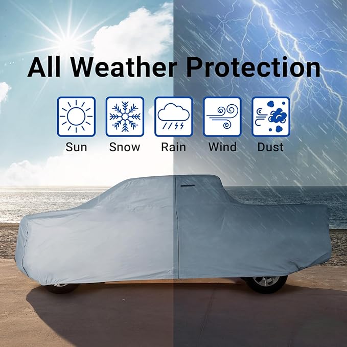 iCarCover Fits 1992-1996 F-150 Extended Cab, 8.0 ft Long Bed Ford Truck Cover Automobiles Form-Fit Padded Full Exterior Waterproof Automobiles Protection Covers