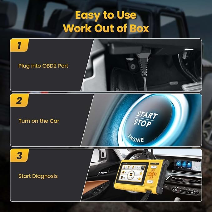 OBD2 Scanner Diagnostic Tool, ECM/TCM/ABS/SRS 4 System Deeply Scanner for Car, Support FCA SGW, BIDirectional Scan Tool Active Test with Oil/EPB/SAS/TPMS/ETS/NJEC 10 Resets, Lifetime Free Update