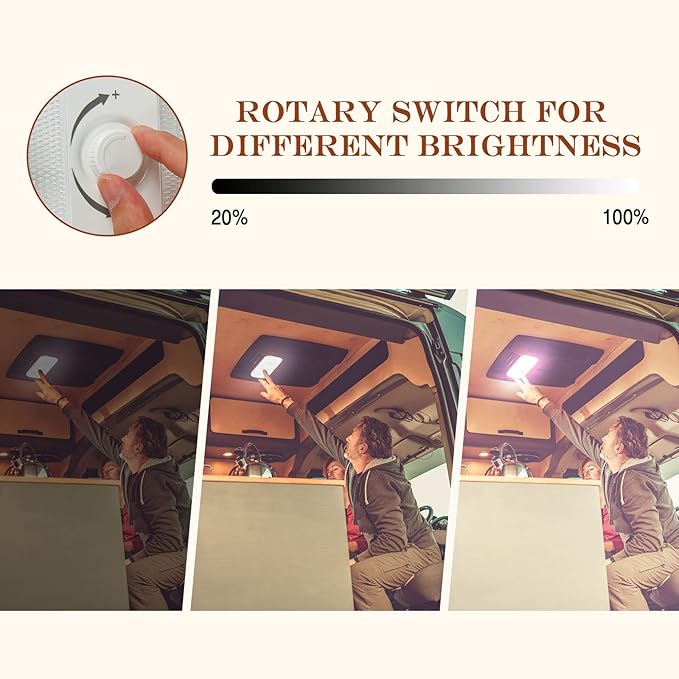 Retisee 10 Pcs RV Lights Interior 1700LM, 3 Color 12V RV LED Dome Lights Ceiling Double Lights Fixture with ON/Off for Camper/Car/Trailer/Boat, 2700-6700K