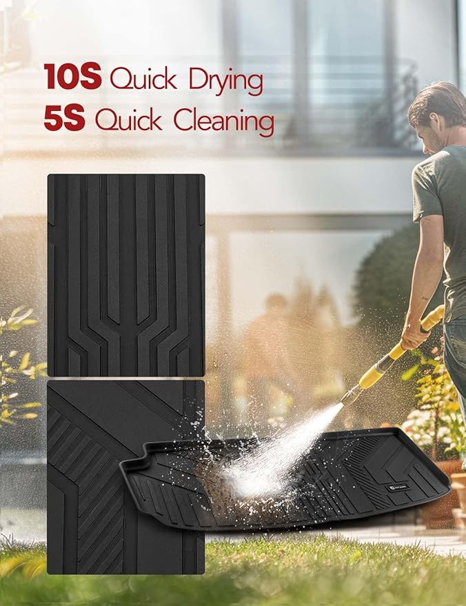 YHTAUTO Trunk Mat Compatible with Chevrolet Traverse 2018-2024, TPE All Weather Cargo Mats for Back of SUV Waterproof Anti-Slip Odorless Trunk Liner, Interior Car Accessories