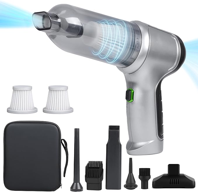 EcoNour Cordless Handheld Car Vacuum Cleaner | 120W Power, Dual Battery & 12000Pa High Power Mini Vacuum for Car Detailing | Rechargeable Dust Buster, Portable Handheld Vacuum for Home & Pet Hair