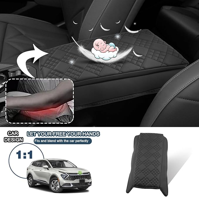Ruiya 2025 BMW X3 Center Console Cover,for BMW 2025 X3 G45 (30 xDrive/M50 xDrive) Accessories Soft Comfy Plus Cotton Thicken Armrest Lid Cover Compatible with 2025 BMW X3 Interior Accessories