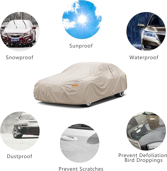 Heavy Duty Outdoor Car Cover Custom Fit for Chevy Camaro,Windproof All Weather Waterproof Sun Rain UV Dust Snow Protection Outdoor Car Covers