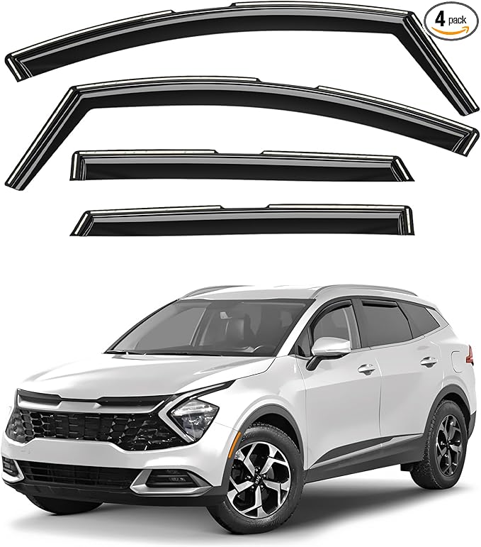 Window Deflectors Smoke Tinted In-Channel Side Window Vent Visor Deflectors Rain Guards Compatible with Sportage 2023-2025 -4pcs. GW0725