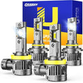 FAHREN 𝟐𝟎𝟐𝟓 𝐔𝐩𝐠𝐫𝐚𝐝𝐞𝐝 H11 9005 LED Bulbs Combo, 𝟖𝟎𝟎𝟎𝟎𝐋𝐌 𝟏𝟐𝟎𝟎% Super Bright, 1:1 Mini Size H11 9005 Light Bulbs, 6500K Cool White, Canbus Ready, Plug & Play Fog Bulbs, Pack of 4