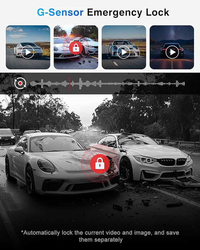 3 Channel 4K Dash Cam, IMX335 STARVIS Sensor, 4K+2K Front and Inside, 2K+1080P+1080P Front and Rear Inside Dash Camera for Cars, Free 64GB Card, Built in WiFi GPS, Intelligent Voice Control