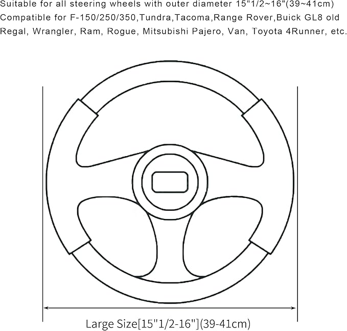 Soft Car Steering Wheel Cover for Sedan, SUV, Warm Luxury Velvet, Odorless, Universal, Anti Slip, Summer Winter, Black, Large Size[15" 1/2-16"](39-41cm)