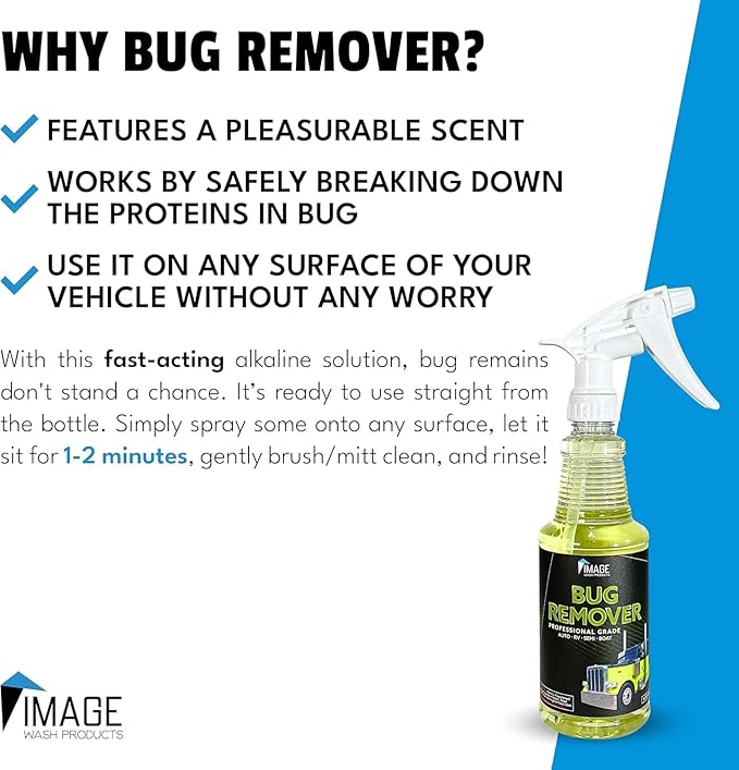 Image Wash Products Bug Remover – 16oz Best Bug Remover for Cars/Truck Exterior | Bug Cleaner for Vehicles, Car Bug Remover Spray, Bug Off Car Cleaner, Bug Wash for Cars