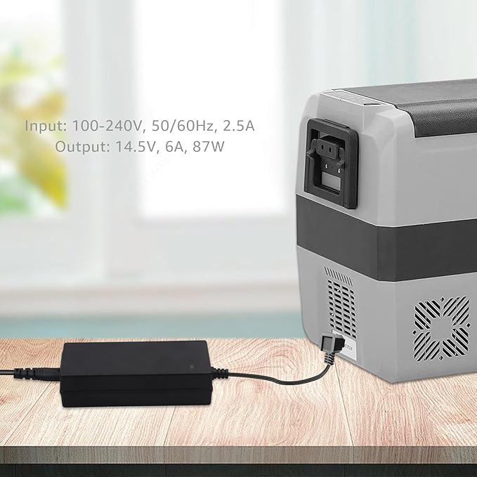 Car Refrigerator Power Adapter.AC/DC AC Power Cord Suitable for 12V Car Refrigerators, 12V Refrigerators, and Portable Car Refrigerators.