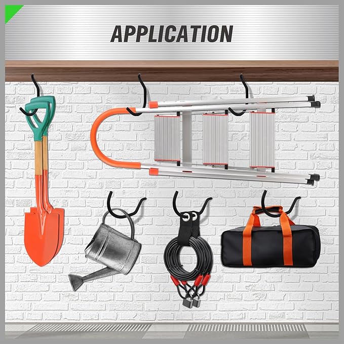 SWANLAKE 8-Piece Heavy Duty Garage Bike Hooks, 6-inch Bike Hooks for Garage Organization, Wall & Ceiling Mount Screw in Hanging Hook, Max Unit Load 100LBS Rustproof Utility Hook Bikes Hanger