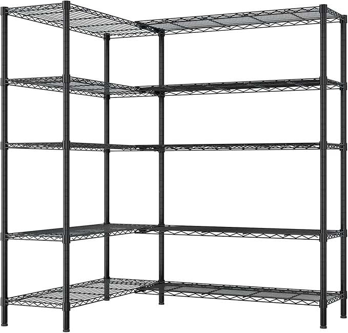 VINGLI 70" W Storage Shelves 1600LBS Heavy Duty Metal Shelving, Upgraded 5 Tier Garage Shelving Unit, Adjustable Wire Shelf for Storage Rack Commercial Pantry Shelf Organizer, 69.8"W × 15.8"D × 71"H