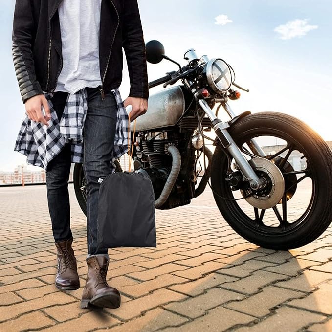 300D Heavy Duty Small Motorcycle Cover, Seceles All Season Durable Waterproof Outdoor Protection Scooter Cover with Lock-Holes Storage Bag Fits up to 72 inch Bike (M: 72" x 33" x 39")