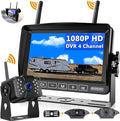 Wireless RV Backup Camera, DOUXURY IP69 Waterproof 170° Wide View Angle HD 1080P Rear View Camera + HD LCD 7" Monitor, Digital Wireless Camera System for RV Truck 5th Wheel Trailer Pickup Camper Bus